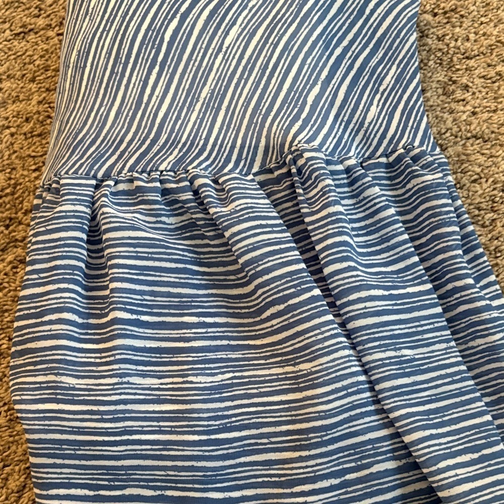 Mud Pie Blue and White Striped Chiffon Dress - Picture 8 of 8